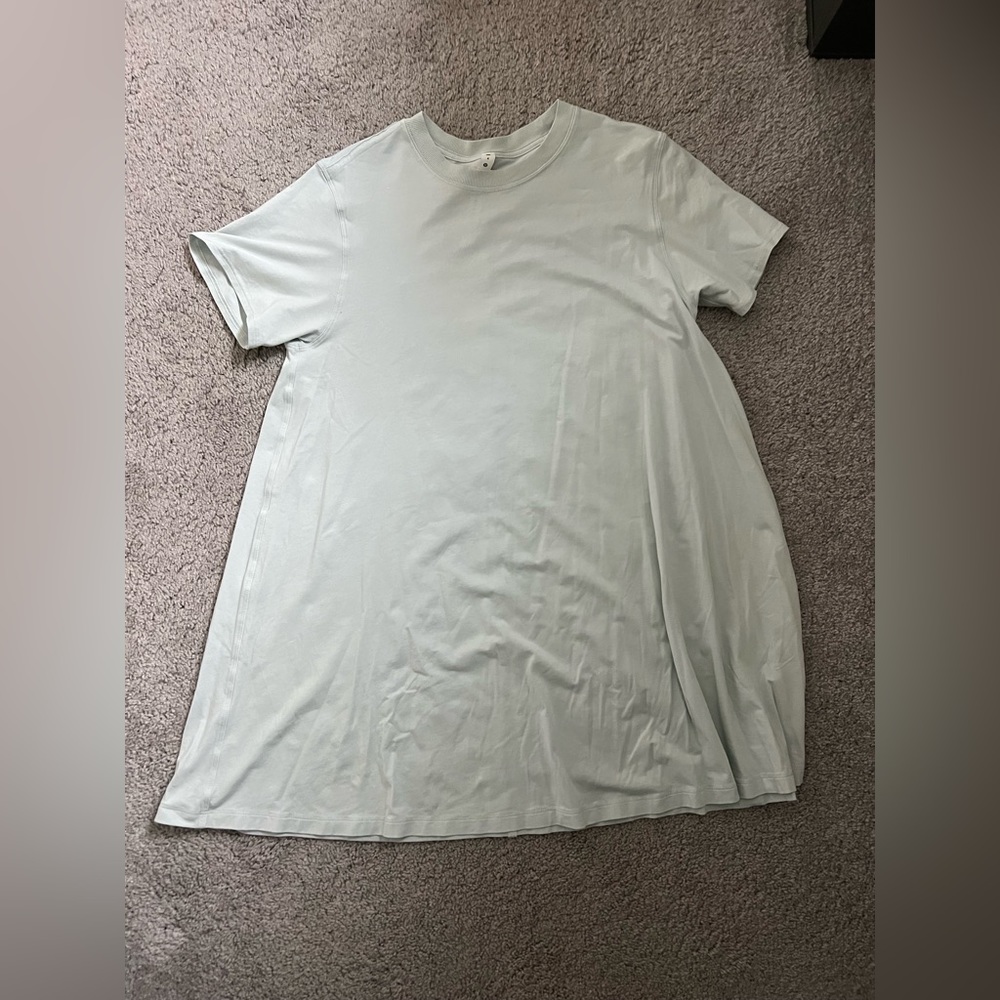 powder blue tshirt dress